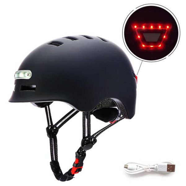 Casque vélo avec lumière LED Kuyou City light et Race light